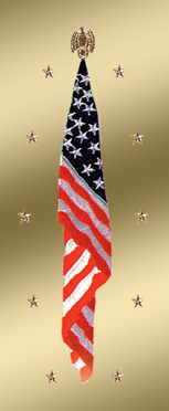 Flag at Rest with Stars (Gold)